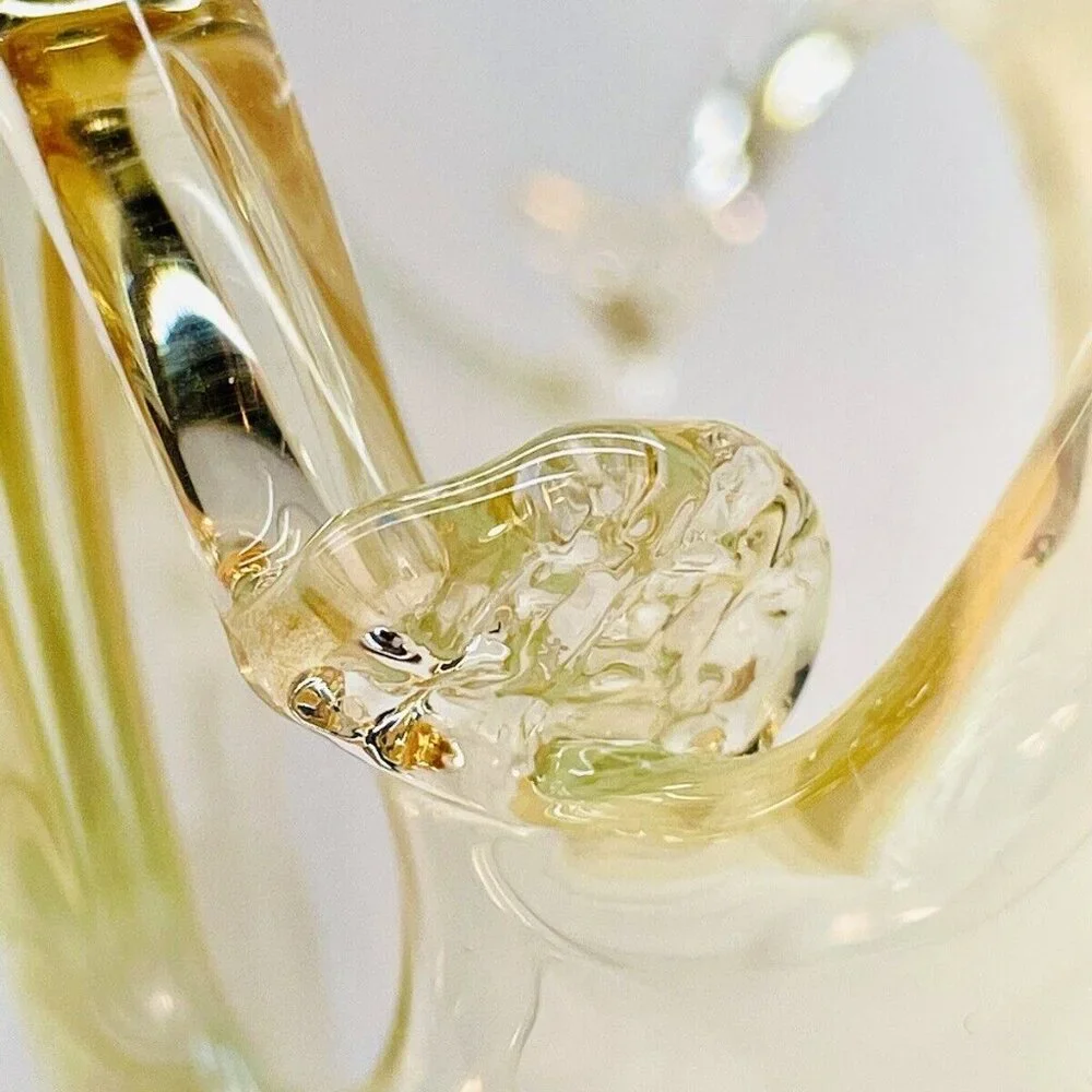 XL Amber Art Glass Console Centerpiece Handmade Submerged Sommerso Murano? Italy - Picture 4 of 9